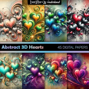 Abstract 3D Hearts