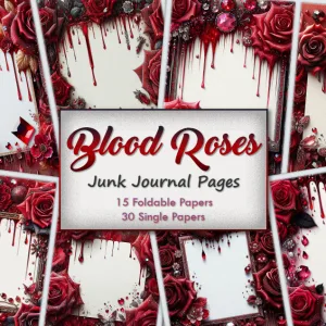Blood Roses Junk Journal Papers