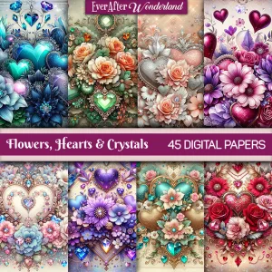 Flowers, Hearts & Crystals
