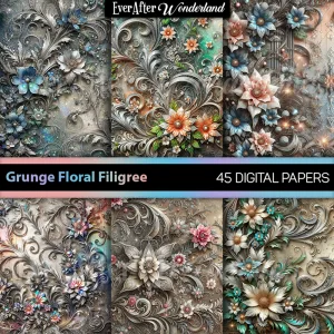 Grunge Floral Filigree