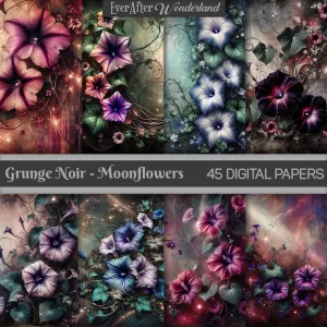 Grunge Noir Moonflowers