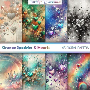 Grunge Sparkles & Hearts