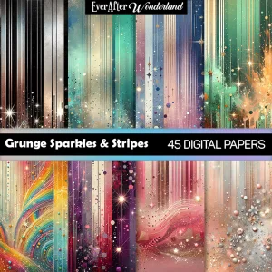 Grunge Sparkles and Stripes