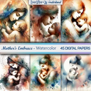 Mother's Embrace - Watercolor