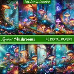 Mystical Mushrooms Digital Papers