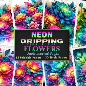 Neon Dripping Flowers