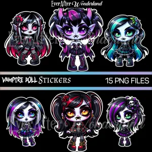 Vampire Doll Digital Stickers