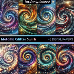 Metallic Glitter Swirls